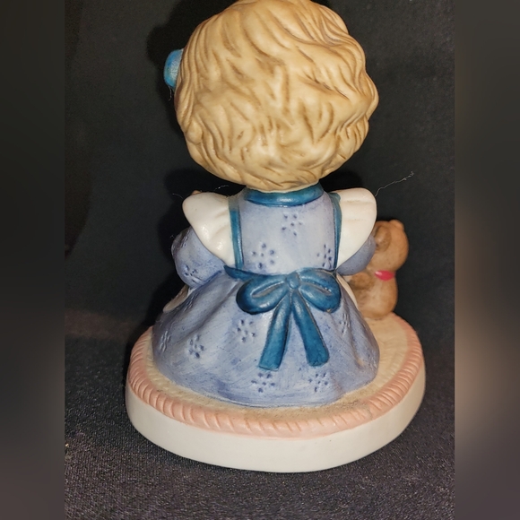 Vintage Home Interiors, Little Girl Reading a Book, with a Teddy Bear, 1440 - Picture 3 of 6